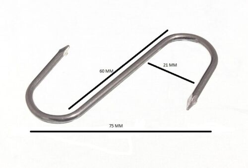 NEW 1000 X BZP Steel Butchers Pointed S Hook 3 Inch 75mm - Practical & Sturdy -