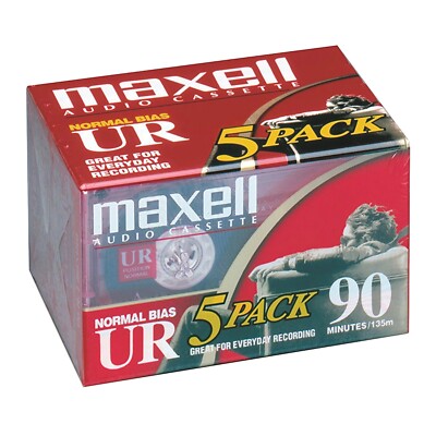 MAXELL 108562 UR90 90-Minute Normal-Bias Cassette Tape (5 Pack) | eBay
