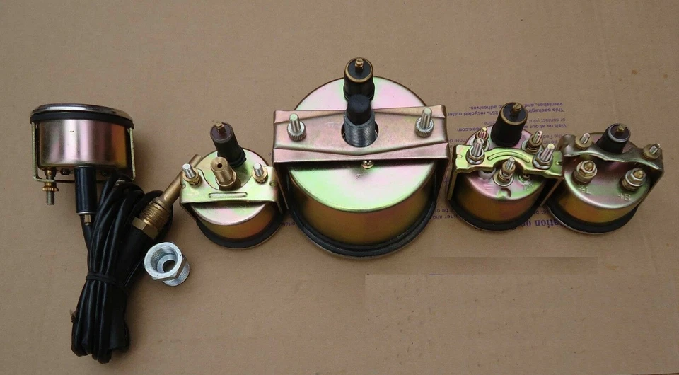 Willys MB Jeep Ford CJ GPW Gauges Kit- Speedometer kmph Temp Oil Fuel Ampere - Image 2 of 4
