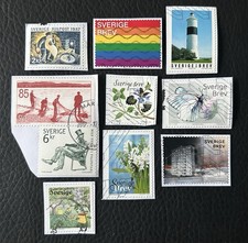 Lot de 10 timbres de Suède années diverses - encore sur fragment F73