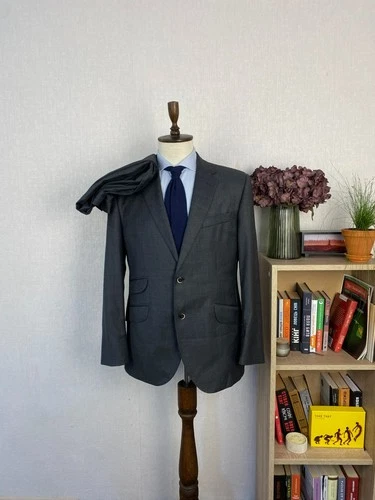 Hackett London Ing Loro Piana Charcoal Wool 2 Piece Formal Suit 42 EU 52 W37 L32