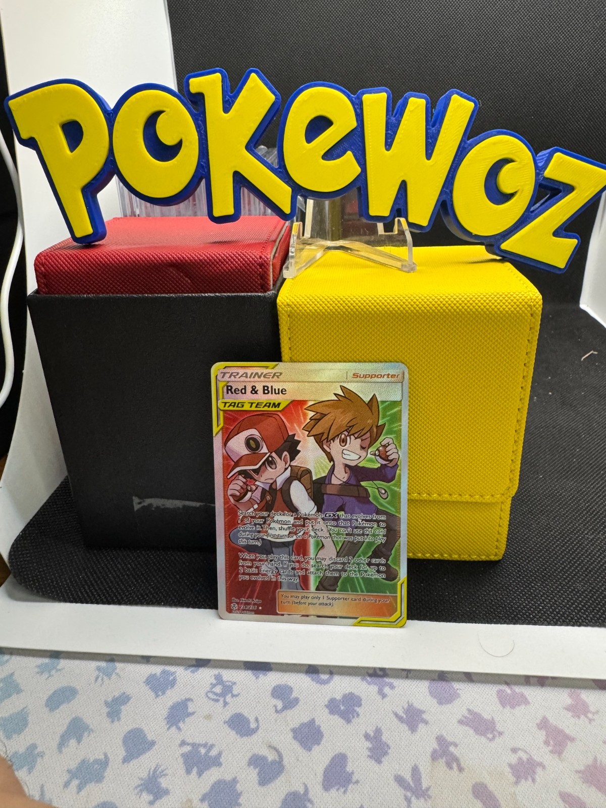 Red & Blue Tag Team 234/236 Pokemon TCG Full Art Trainer Cosmic Eclipse 