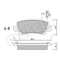 Metelli BremsbeläGe Bremsbelegsatz Hinten FüR Toyota Corolla