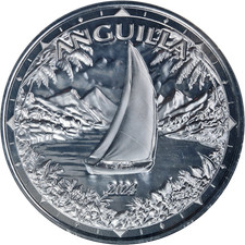 2024 Anguilla 1 Ounce Silver $2 Regatta Sailing Ship BU - OGP COA STOCK 108.00 per troy oz