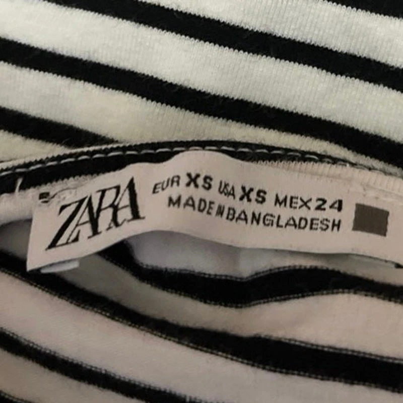 Camiseta corta sin mangas cami camisola a rayas negra blanca de Zara para mujer talla XS Foto 3 de 3