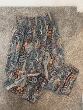 Women  s Paisley Print Boho Elastic Waist Pants
