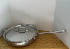 ALL-CLAD  Stainless Steel 11” Inch Frying Saute Pan Skillet Handle w/ Lid