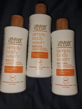 Raw Sugar Simply Liquid Body Wash, Raw Coconut and Mango 3 fl oz New Lot Of 3