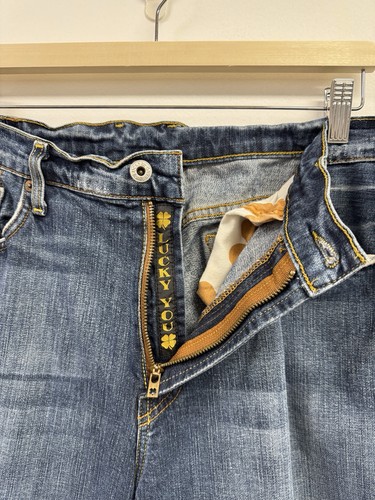 VTG Lucky Brand Bootcut Medium Wash Blue Jeans USA Mens Size 36 Distressed - Picture 7 of 17