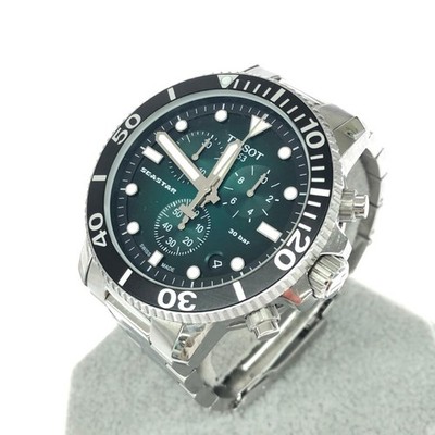 TISSOT Seastar 1000 Good Condition Chronograph Watch Quartz T120417A Silver Colo