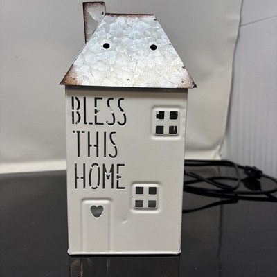 Scentsy BLESS THIS HOME Wax Warmer EUC  Rustic Primitive Decor 10'' Tall