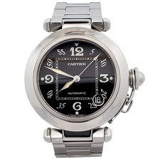 Cartier de Pasha C 35mm Black Arabic Dial Steel Watch 2324 W31043M7 4