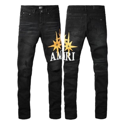 AMIRIS Jeans Fashion brands Patch Repair Low Rise Skinny Denim pants