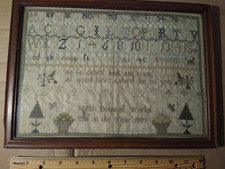 Beautiful, Framed, Antique Sampler, 1803.