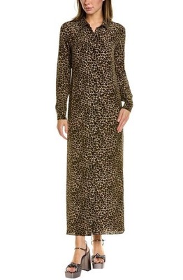 leopard maxi shirt dress Leopard Shirt Dress - Women's Leopard Print Maxi Dress with Pockets