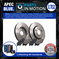2x Vented Brake Discs and Pads fits CITROEN C1 Mk1 1.4D Front 05 to 14 247mm Set