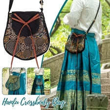 Vintage Shoulder Bag Cute Bow Crossbody Bag Chinese Patchwork Bag