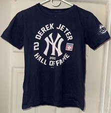 New York Yankees Shirt Youth M 10/12 MLB Baseball 2020 Derek Jeter Hall of Fame