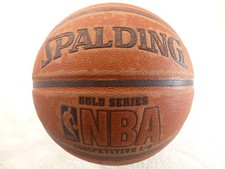 2000s Spalding NBA Gold Series Competitive I/O Composite Basketball 29.5" Worn 