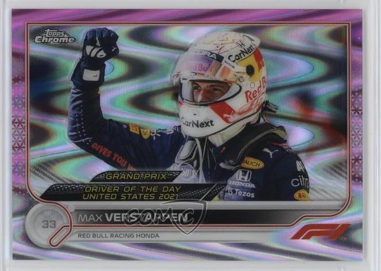 2022 Topps Chrome Formula 1 Pink RayWave Refractor 48/75 Max Verstappen 0t30