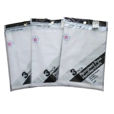 Lot of 3 Vintage Permanent Press Handkerchiefs 16x16 White 3-Pack Made In USA