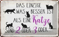 Blechschild 12X18 Cm Einzige Was Besser Ist Als Katze Tier Haustier Deko Geschen