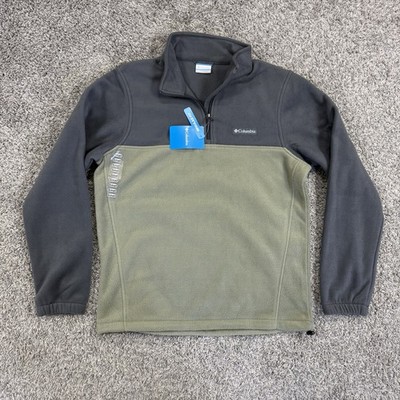 Columbia Steens Mountain Quart Zip 2.0 Fleece Pullover Sweater Gray Green Size S