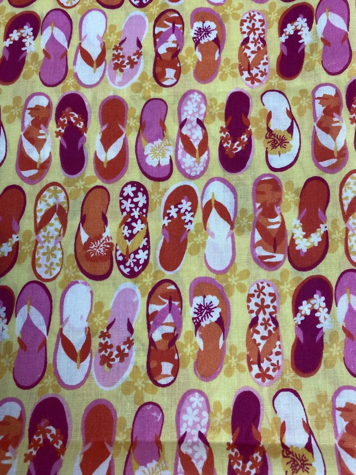 Sandal Print Hawaii Cotton Fabric 1 1/2 Yards x 44" Wide by Springs Creative - Image 4 of 4