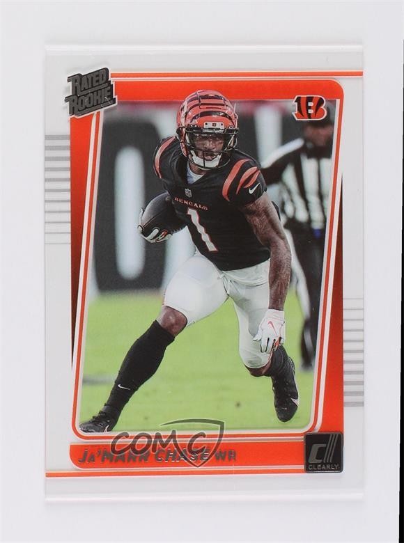 2021 Panini Clearly Donruss Rated Rookie Ja'Marr Chase #63 Rookie RC