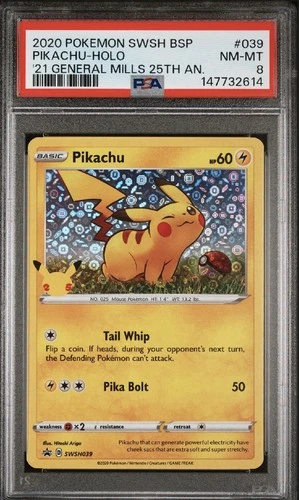 Pikachu (General Mills) SWSH039 25th Anniversary Promo PSA 8 English Pokemon