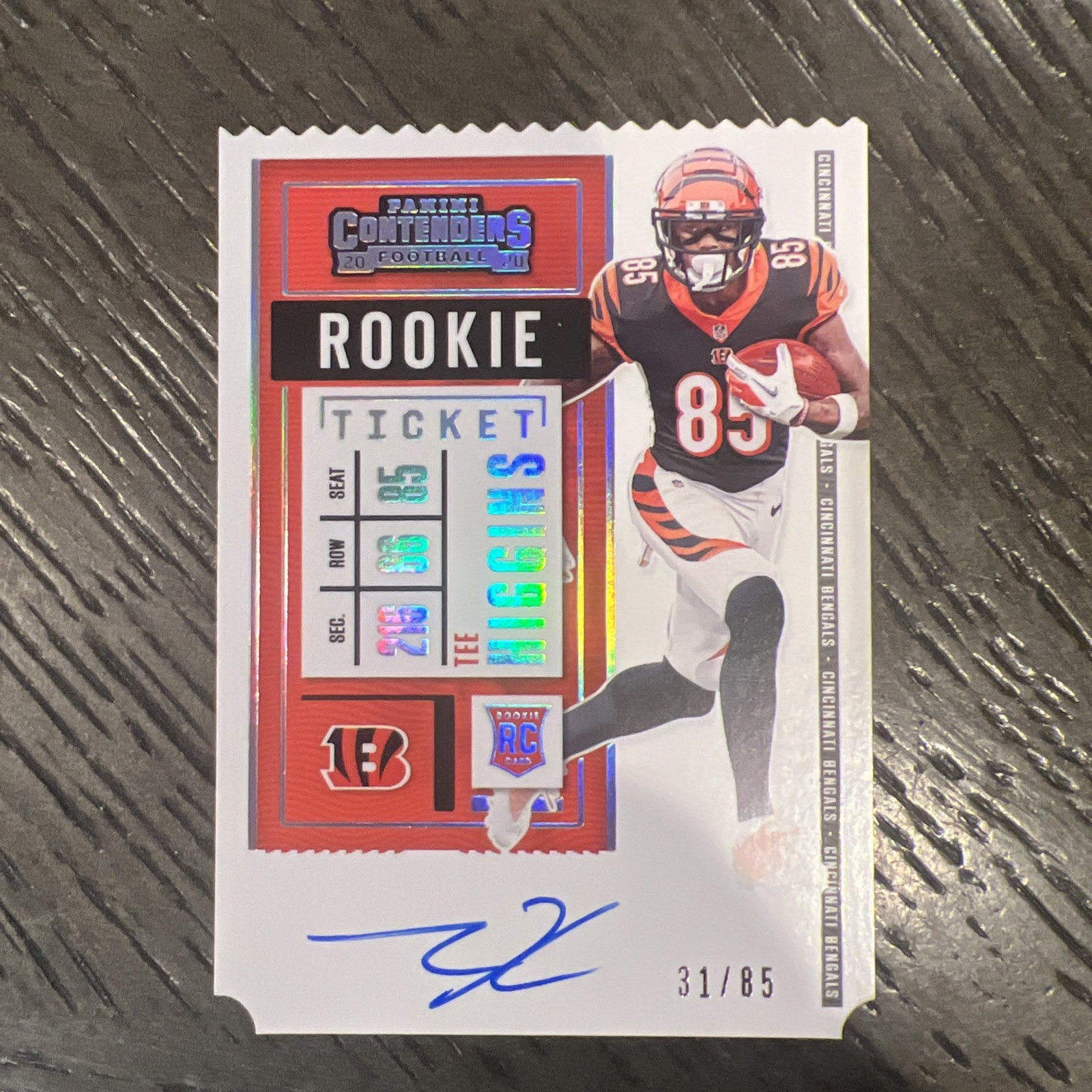 2020 Panini Contenders Rookie Auto-Stub #113 TEE HIGGINS /85 Cincinnati Bengals