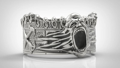 Rockstar Retro Jewelry 925 Sterling Silver Ring, Pink Floyd The Wall Inspired