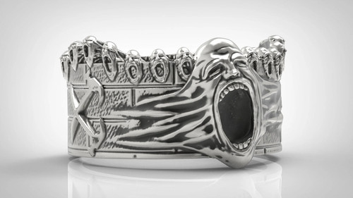 Rockstar Retro Jewelry 925 Sterling Silver Ring, Pink Floyd The Wall Inspired