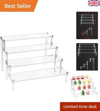 Elegant 4 Tier Clear Acrylic Display Stand - 30x25x20cm for Versatile Showcasing