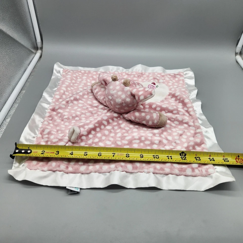 Manta de seguridad Douglas Baby rosa cervatillo ciervo Lovey Lil acurrucado felpa borde satinado Foto 4 de 4