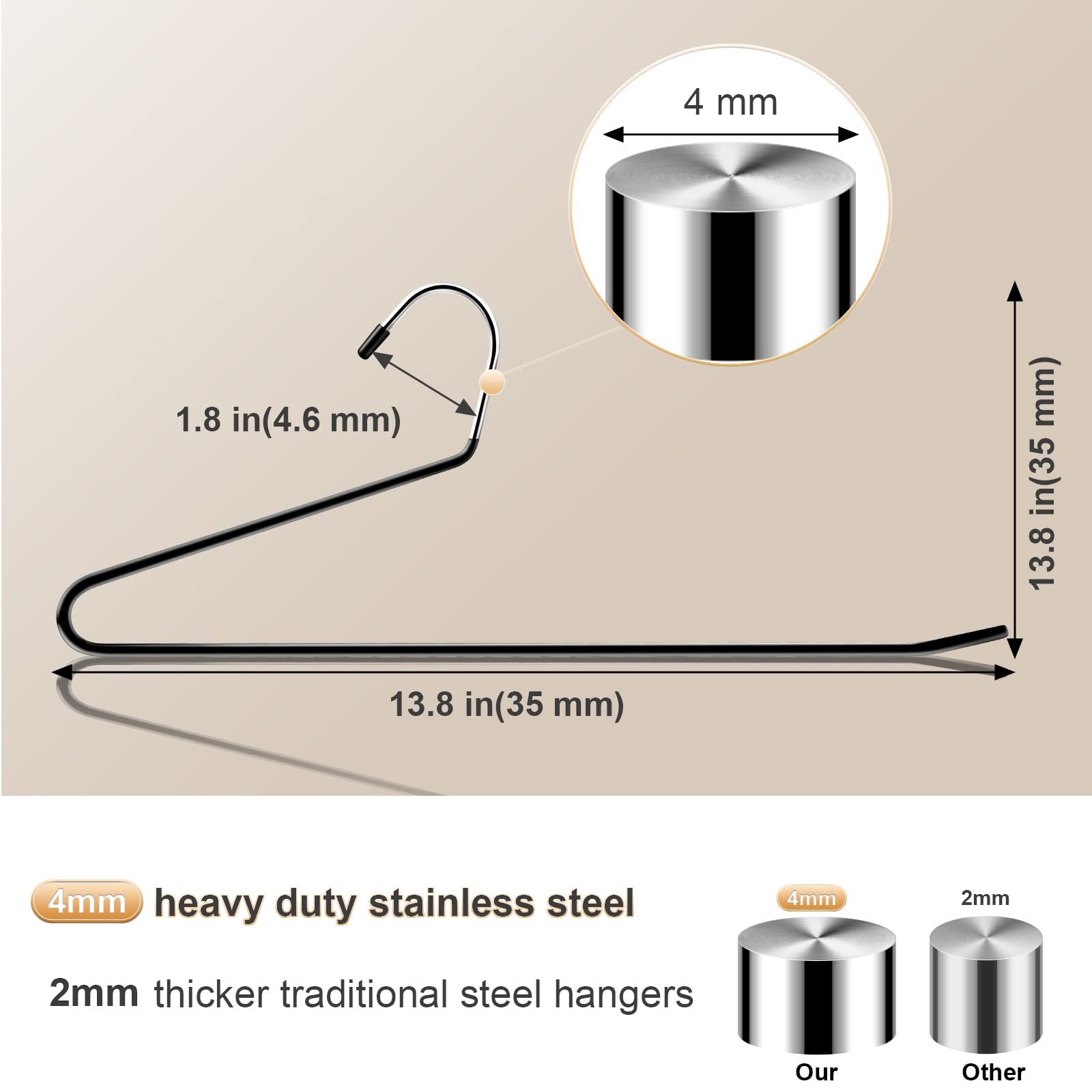 60 Pack Open Ended Pants Hangers Metal Non Slip Heavy Duty Space Saving Rack