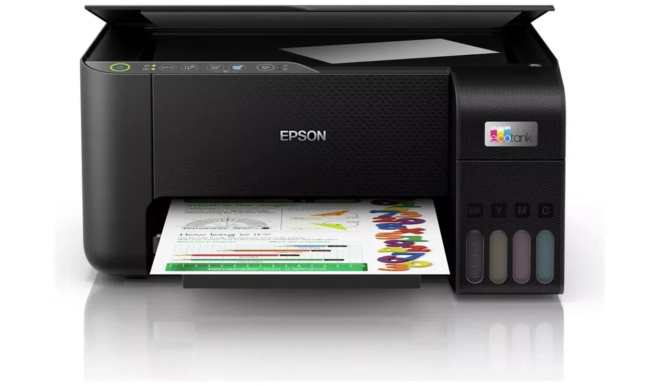 Epson Eco Tank ET-2860 Colour Multifunction Inkjet Printer Print Copy Scan & Ink - Image 3 of 4