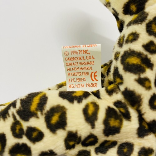 Peluche Coleccionable Ty Beanie Baby Freckles El Leopardo Retirado De Colección - Imagen 7 de 7