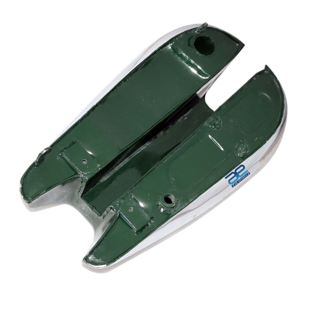 Réservoir D'essence Chromé Et Noir Pour BSA C11, C12, C10 250cc - Couleur Bleu Pétrole - Neuf Avec Garantie