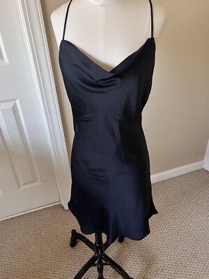 abercrombie and fitch black dress Abercrombie & Fitch - Women's Black Midi Dresses - Cowl Back Slip Midi Dress