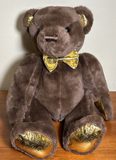 FAO Schwarz Dark Brown Teddy Bear Plush 160th Anniversary Edition Gold Feet