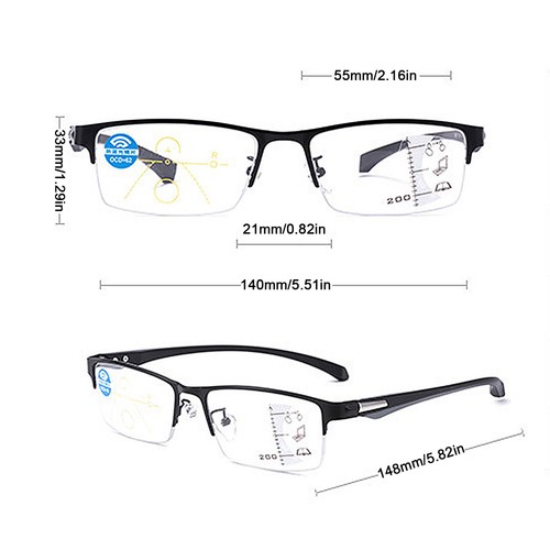 Multifocal Progressive Varifocal Reading Glass Photochromic Anti-blue +1.0 ~+4.0 - Picture 6 of 25