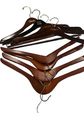 Vintage Lot of 8 Wooden Clothes Hangers assorted Shirt, Suits, 2 Pant Combo