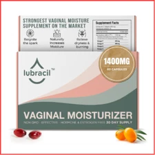 VAGINAL MOISTURIZER for Feminine Care Atrophy Dryness Itchiness 60ct LUBRACIL