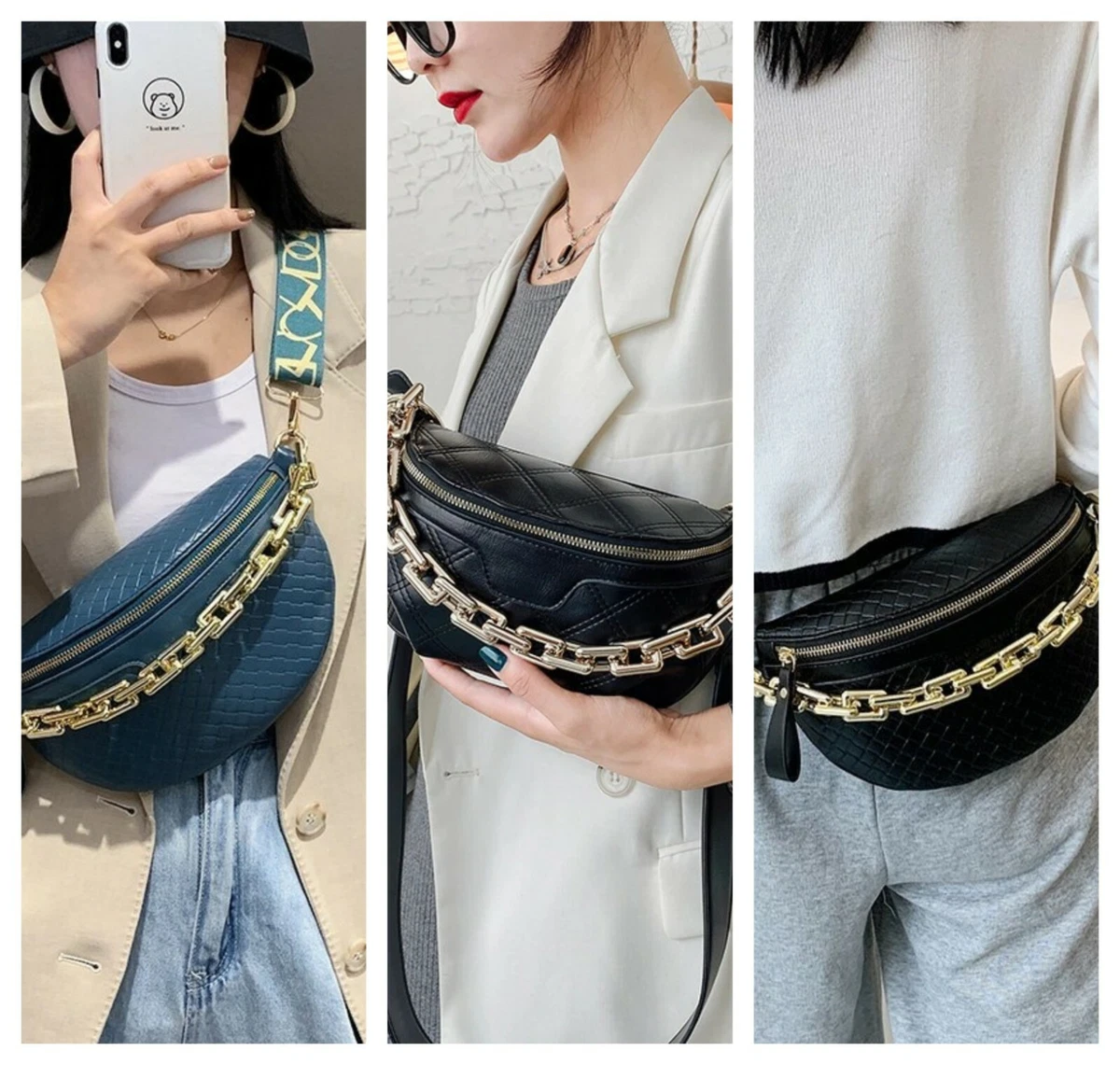 New Chain Fanny pack Women Leather Waist Bag Luxury Brand Chest pack Mini  Female Belt Bags Fashion Ladies Shoulder Crossbody Bag