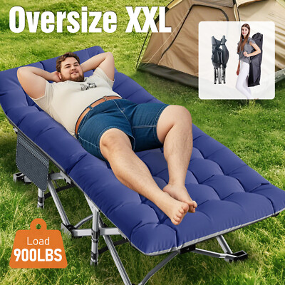 H&ZT Folding Camping Cots, 2 Layer 1200D Folding Padded Cots XXL / Standard Size