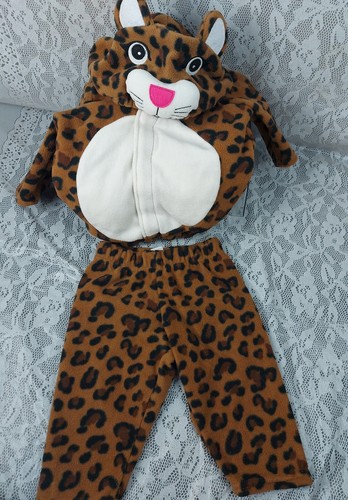 Old Navy Baby 0 6 Months Halloween Costume Leopard Cheetah Infant Hooded 2 Piece - Picture 2 of 12