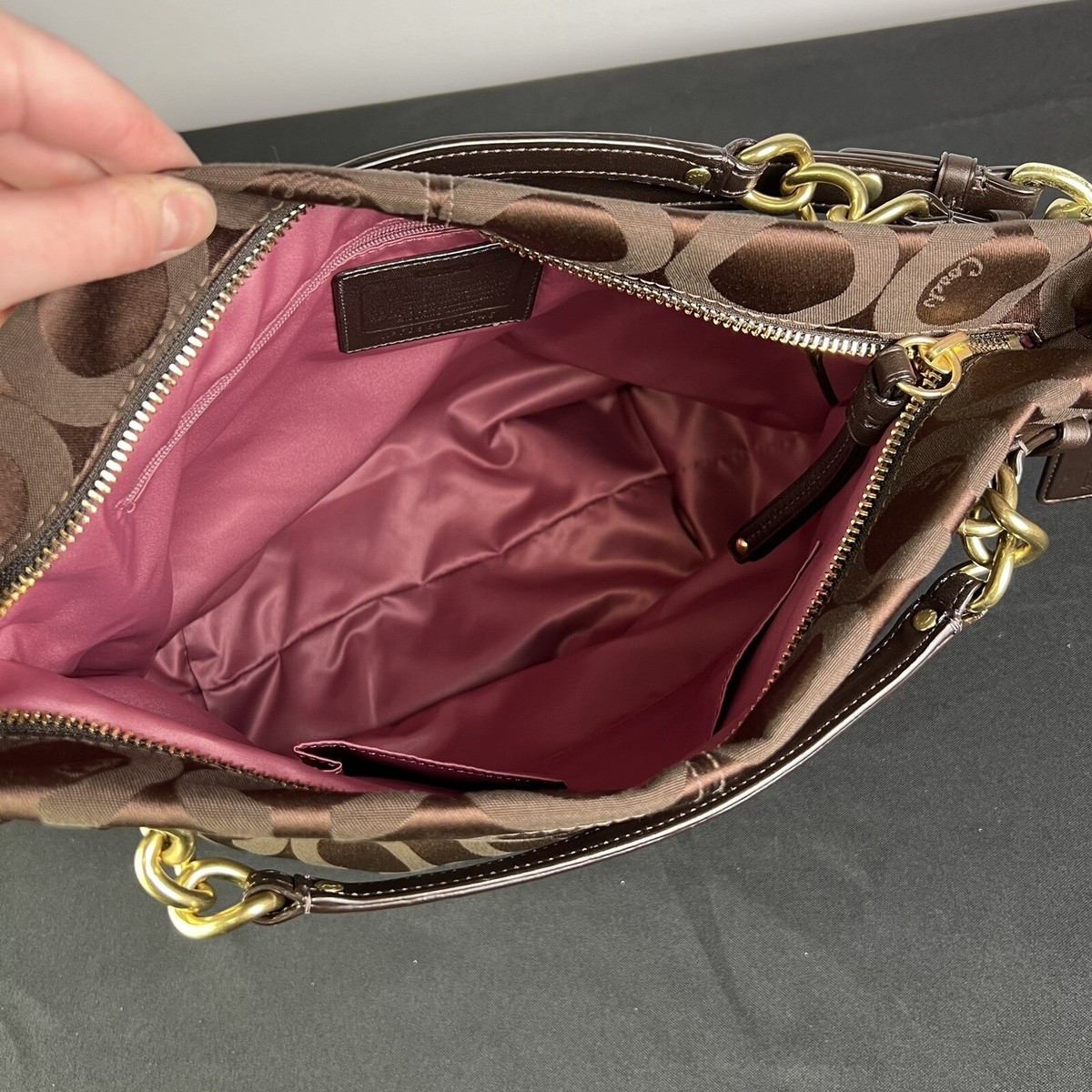 Coach Brown Monogram Logo Shoulder Bag Purse 14146 NEW | eBay