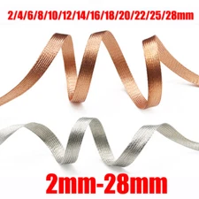 Copper/Tinned Metal Shielding Braided Sleeving Cable Harness 2/4/6/8/12/14/-28mm