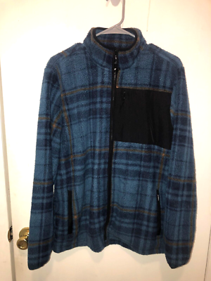 NWT O'Neill Mens SZ Small Full Zip Super Fleece Plaid Standard Fit